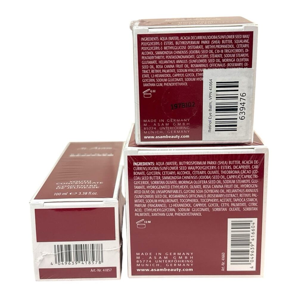 SEALED SET M. Asam "Retinol Intense" 24H Creme, Eye Balm, Youth Concentrate NEW - Picture 5 of 16